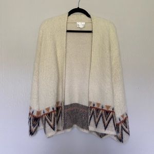 Line and Dot Fuzzy Boho Sweater - XL
